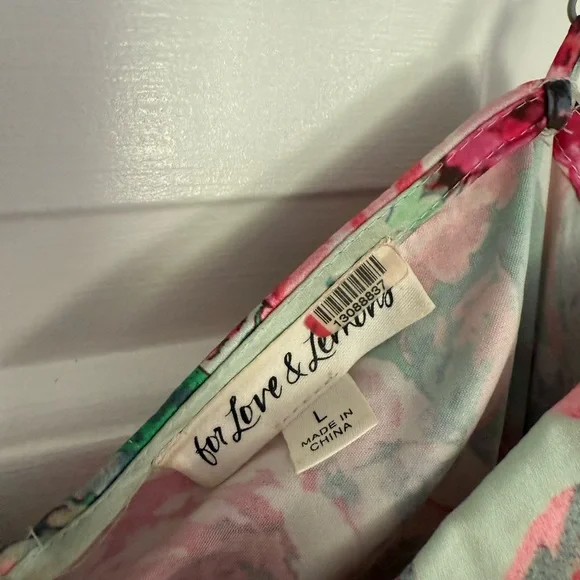 For Love And Lemons Robin Pink Floral Midi Dress Size L - Picture 7 of 7